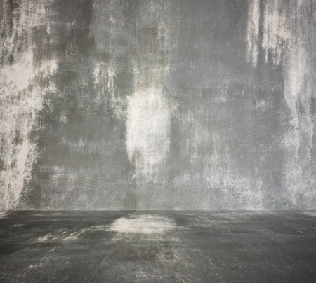 empty room with concrete wall, grey background