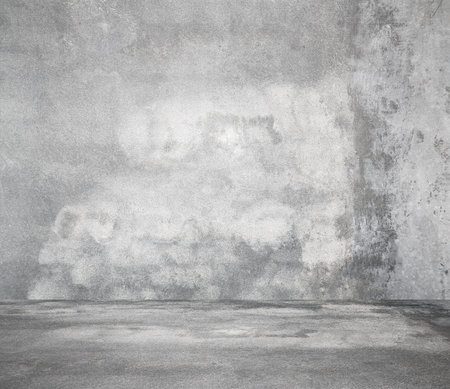 empty room with concrete wall, grey background