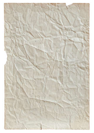 old paper isolated on white background with clipping pathの写真素材