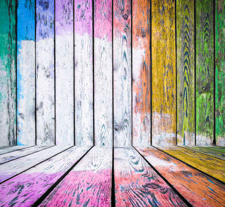 ?olorful wooden background texture. Multicolored planks wall.の写真素材