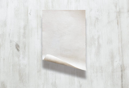 old paper on white wooden background
