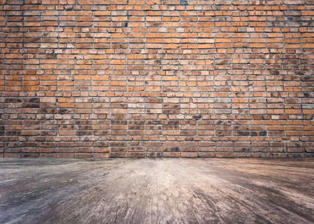 old room with brick wall, vintage backgroundの写真素材