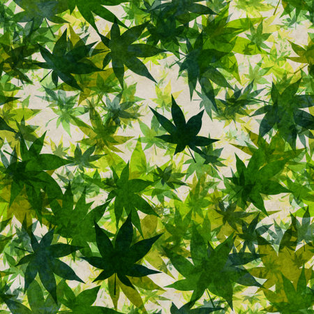 Autumn leaves, seamless background pattern on old paper.