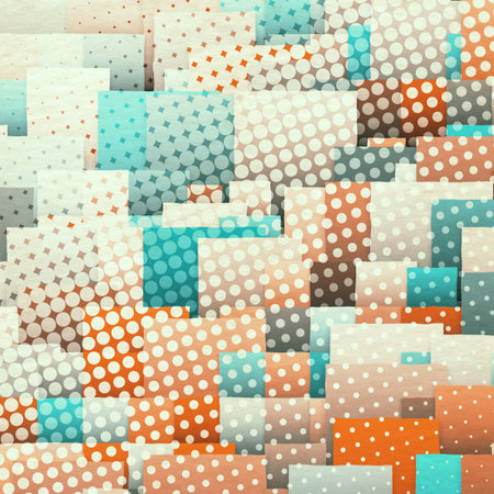 retro vintage abstract patchwork background  on grungy paper