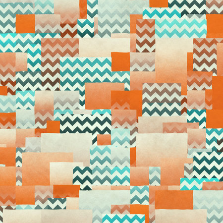 retro vintage abstract patchwork background  on grungy paper