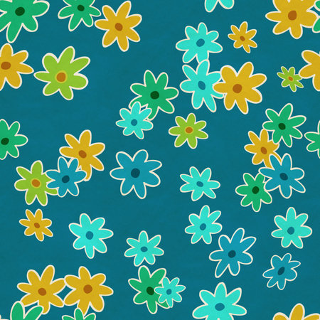 simple flowers patter, seamless background