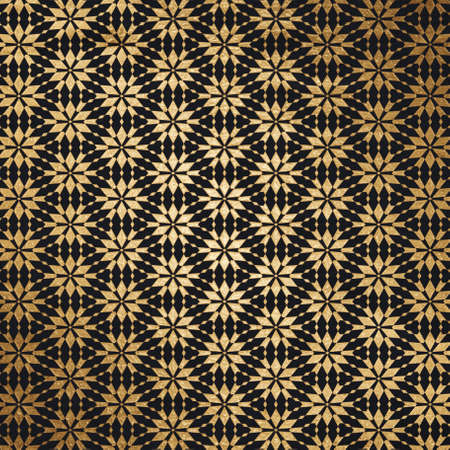 old retro pattern, golden backgroundの写真素材