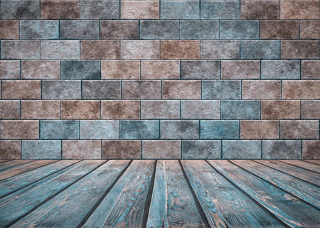 old room with brick wall, vintage backgroundの写真素材