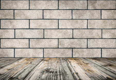 old room with brick wall, vintage background