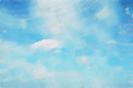 watercolor colorful illustration, sky backgroundの写真素材