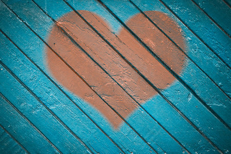 old brick wall graffiti, heart, valentines day background
