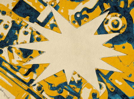 Comic explosion, illustration on old paper without text.