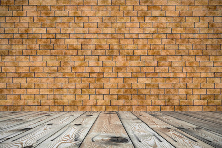 old room with brick wall, vintage background
