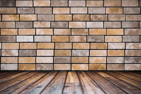 old room with brick wall, vintage backgroundの写真素材