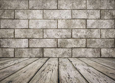 old room with brick wall, vintage backgroundの写真素材