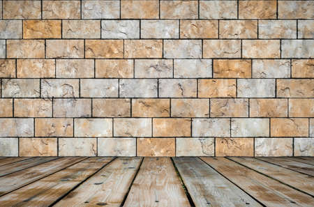 old room with brick wall, vintage backgroundの写真素材
