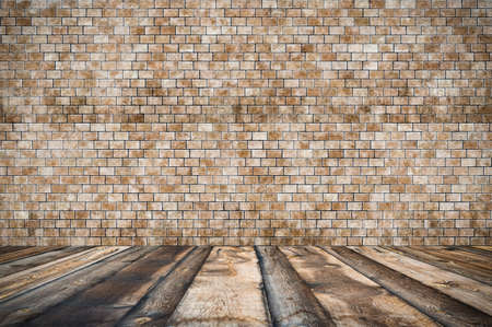old room with brick wall, vintage backgroundの写真素材