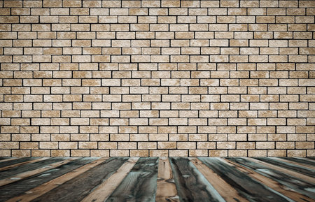 old room with brick wall, vintage background