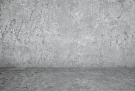 empty room with plaster wall, gray background