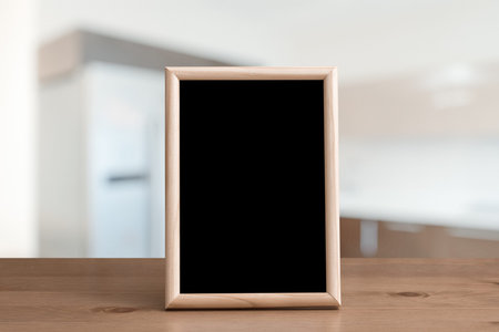 photo frame on the wooden table in the living room