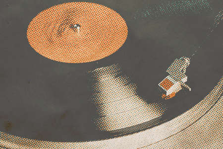 retro music background, old paperの写真素材