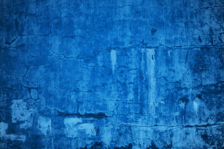 blue concrete background, old grunge plaster wallの写真素材