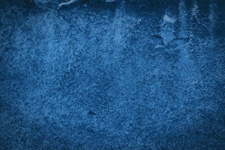 blue concrete background, old grunge plaster wallの写真素材