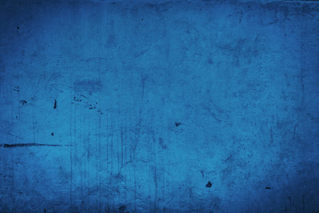 blue concrete background, old grunge plaster wall