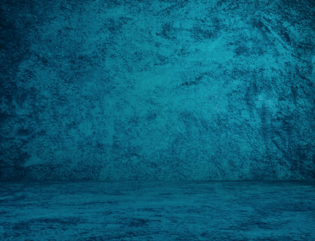 blue plaster wall, old grunge room, interior background