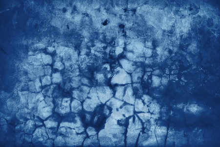 blue concrete background, old grunge plaster wall