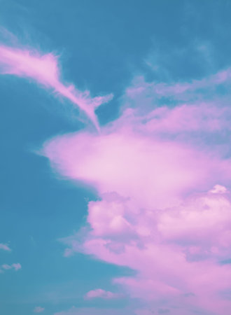 pink clouds, neon sky background