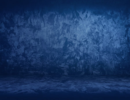 blue plaster wall, old grunge room, interior background