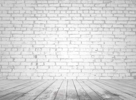 gray interior with brick wall, white backgroundの写真素材