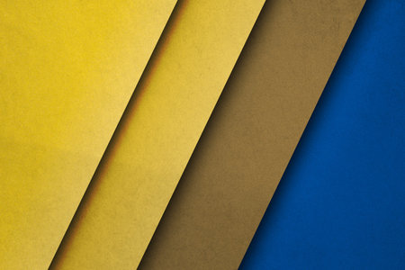 abstract blue and yellow vintage background on old retro paper texture