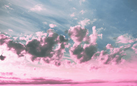 pink clouds, neon sky background