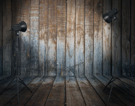 photo studio in old roomの写真素材