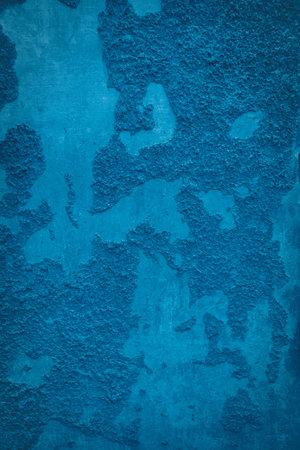 blue concrete background, old grunge plaster wall
