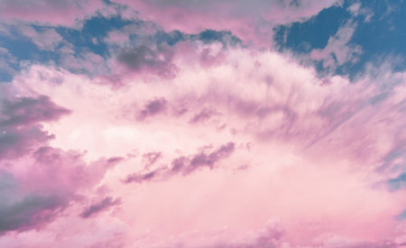 pink clouds, neon sky background
