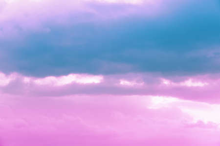 pink clouds, neon sky backgroundの写真素材