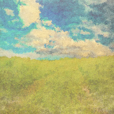 retro watercolor background, in the fieldsの写真素材