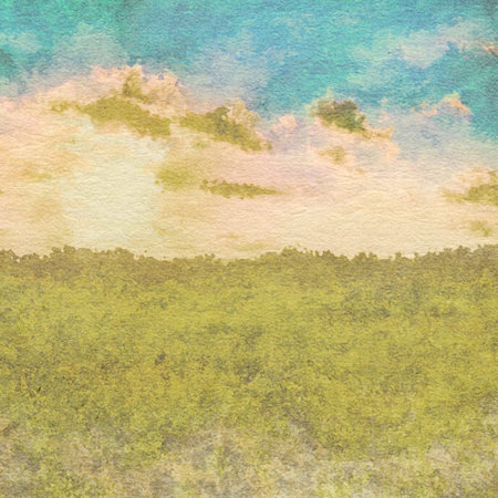 retro watercolor background, in the fields
