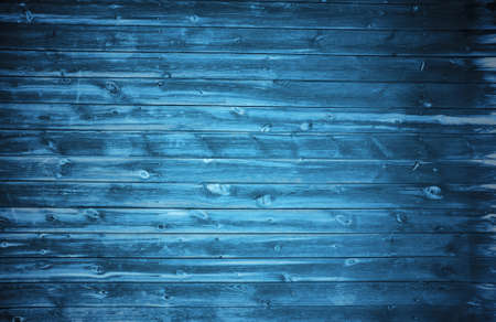 old wooden wall, blue backgroundの写真素材
