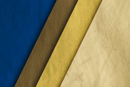 abstract blue and yellow vintage background on old retro paper textureの写真素材