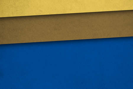 abstract blue and yellow vintage background on old retro paper textureの写真素材