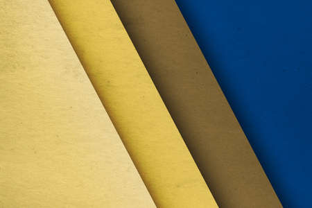 abstract blue and yellow vintage background on old retro paper textureの写真素材