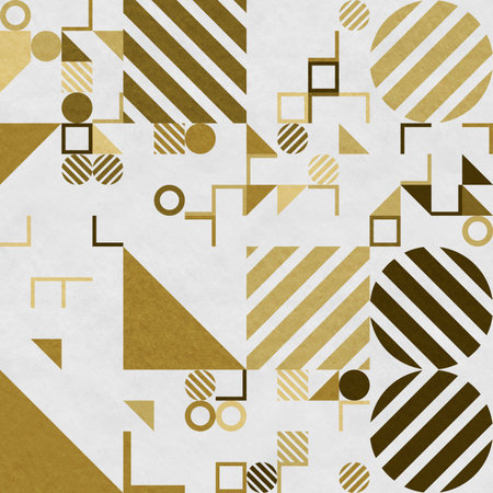 abstract geometric figures, bauhaus background on paper texture