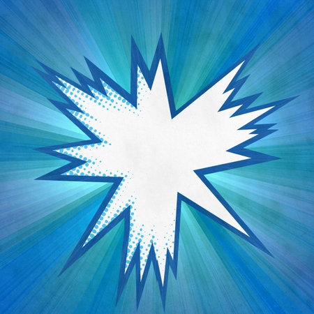 blue retro comics background on old paper textureの写真素材