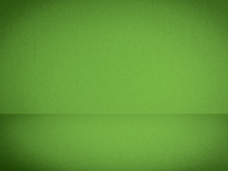 green plaster wall, old grunge room, interior backgroundの写真素材