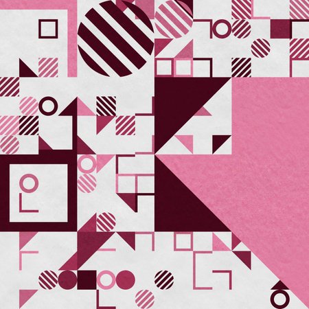 abstract geometric figures, bauhaus background on paper textureの写真素材
