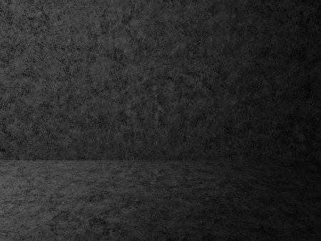 concrete black room, plaster dark wall, grunge interior backgroundの写真素材